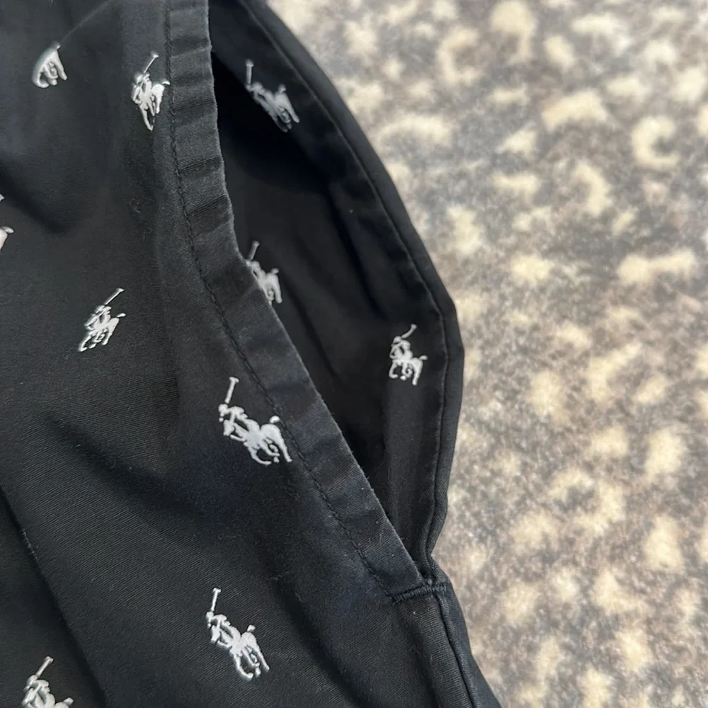 POLO RALPH LAUREN MENS LOUNGE ANN BLACK WITH MANY WHITE POLO MEN - Picture 8 of 11
